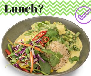 Hot dish of choice + Rice + Side Salad at Vege Rama - Myer Centre in Brisbane