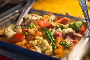 Variety of hot dishes & curries at Vege Rama - Myer Centre in Brisbane