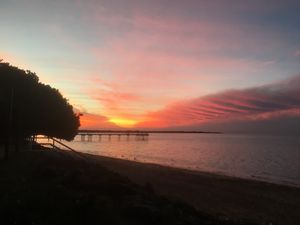View from our table for dinner at Enzo's on the Beach in Scarness