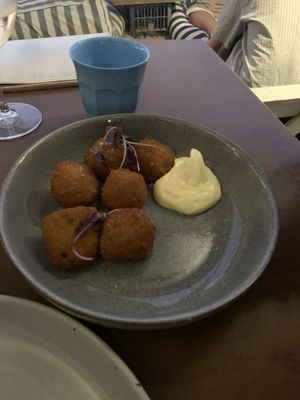 Vegan arancini    at Enzo's on the Beach in Scarness