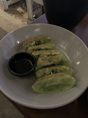 Vegan gyoza   at Enzo's on the Beach in Scarness
