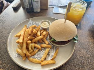 Vegan burger   at Enzo's on the Beach in Scarness