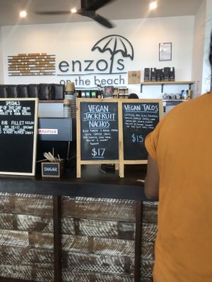 Vegan specials at Enzo's on the Beach in Scarness