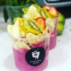 Pitaya and coconut bowls at Hoppers Fresh Juice in Hoppers Crossing