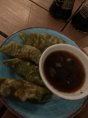 Veggie gyoza  at Kuma in Los Osos
