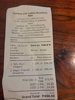  at Curious Life Coffee Roasters Red in Jaipur