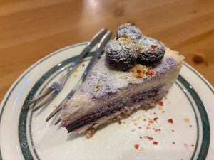 Seasonal blueberry mousse cake at Veggie Sun 植日生 - Zhí RìShēng in Taipei