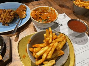 Masala chips and soya curry   at Tap & Tandoor in Solihull