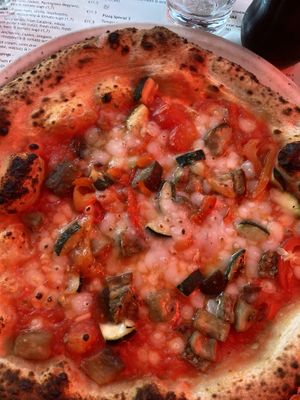 Vegan vegetable pizza  at Sano in Dublin