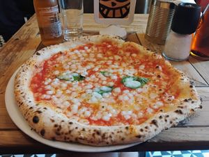 Margherita with vegan cheese at Sano in Dublin
