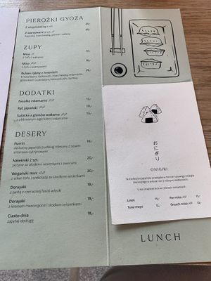 Menu 2  at Café Manggha in Krakow