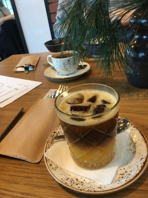 coffee with orange juice at Café Manggha in Krakow