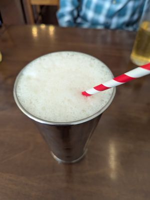 Oatly banana milkshake at The Courtyard in Sidmouth