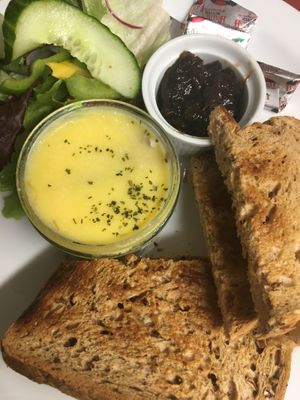 Vegan mushroom pate with granary toast and caramelised onion chutney  at The Courtyard in Sidmouth