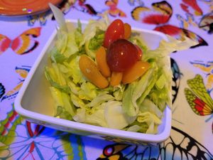 Salad served before dinner at Koh Phangan in Uppsala