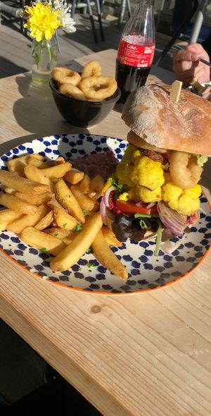 Vegan burger  at Foam in Milford Haven