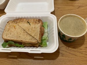 Soup and Sandwich combo at Loving Cafe in Fort Wayne