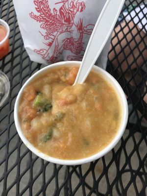 potato and kale soup at Loving Cafe in Fort Wayne