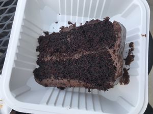 chocolate cake at Loving Cafe in Fort Wayne