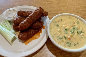 Wings and soup  at Loving Cafe in Fort Wayne