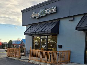 outside, with limited  outdoor seating at Loving Cafe in Fort Wayne