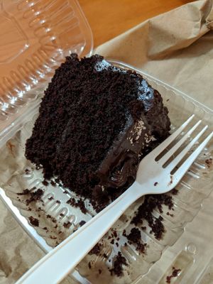 Chocolate cake (vegan) at Loving Cafe in Fort Wayne