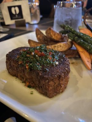 Vegan steak and veggies  at Hoof & Vine in Midvale