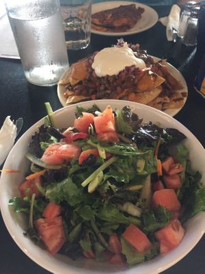 Salad nachos and Mac and cheese at Eternal in Oakland