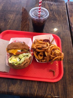 Cheeseburger, Fries & Soda at VOWburger in Los Angeles