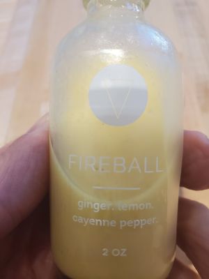 Fireball shot! It's SPICY 🥵🔥🥵 at Vibe Organic Kitchen & Juice in Dana Point