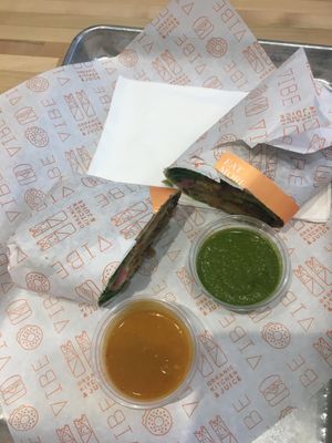 More Orange Sauce captain !  at Vibe Organic Kitchen & Juice in Dana Point