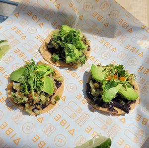 Cauliflower ceviche (delicious but tiny) at Vibe Organic Kitchen & Juice in Dana Point