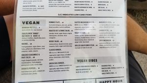 They have a vegan section on their menu! at Pedal Haus Brewery in Tempe