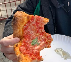 cheese slice at Scarr's Pizza in New York City