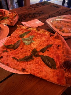 Cheese and basil   at Scarr's Pizza in New York City