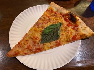 Vegan slice at Scarr's Pizza in New York City