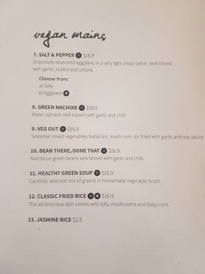 Menu at La Sen Vietnamese in Randwick