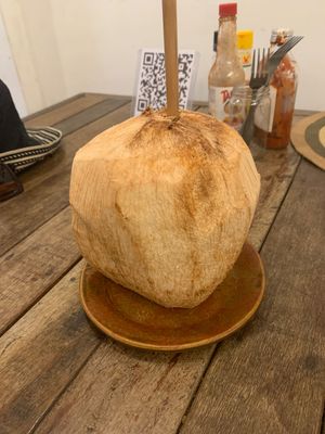 Fresh Coconut  at Sacred Lotus Cafe in Phnom Penh