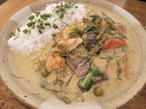 Khmer green curry  at Sacred Lotus Cafe in Phnom Penh
