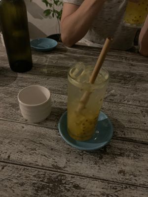 Homemade passionfruit soda at Sacred Lotus Cafe in Phnom Penh
