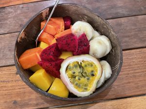 Mixed fruit, $3  at Sacred Lotus Cafe in Phnom Penh