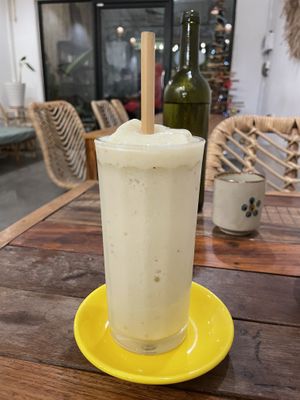 Vanilla and banana milkshake, $3  at Sacred Lotus Cafe in Phnom Penh