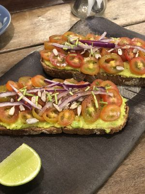 Avocado toast   at Sacred Lotus Cafe in Phnom Penh