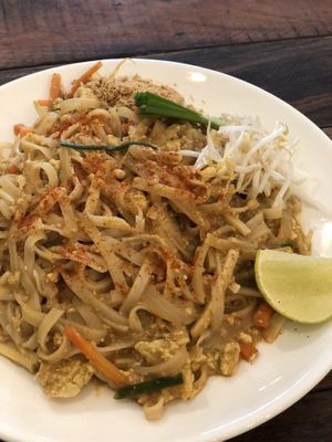Khmer pad that like noodles  at Sacred Lotus Cafe in Phnom Penh