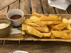 Fries a bit meh  at Sacred Lotus Cafe in Phnom Penh