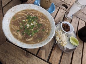 Vegan congee at Sacred Lotus Cafe in Phnom Penh