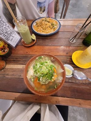 Khmer soupe and "pad thai" at Sacred Lotus Cafe in Phnom Penh