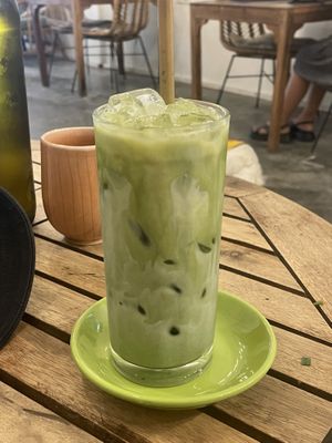 Matcha latte  at Sacred Lotus Cafe in Phnom Penh
