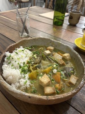 Vegan green curry😍  at Sacred Lotus Cafe in Phnom Penh
