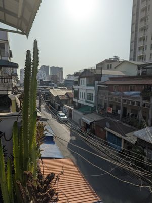 View from rooftop at Sacred Lotus Cafe in Phnom Penh